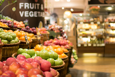 Apples in the fruits and vegetables area